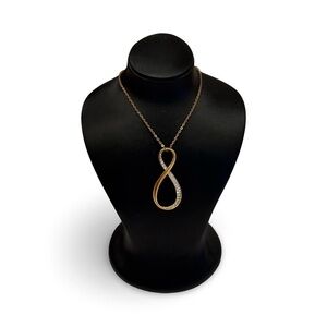 Elegant Gold and Silver Infinity Pendant Necklace